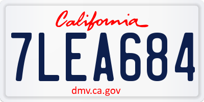 CA license plate 7LEA684