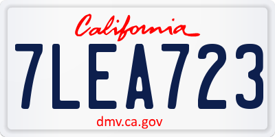 CA license plate 7LEA723