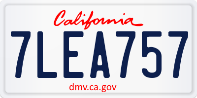 CA license plate 7LEA757