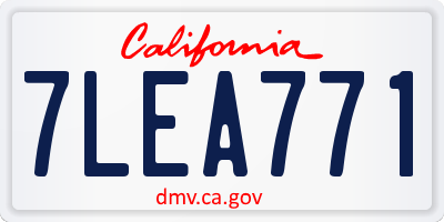 CA license plate 7LEA771