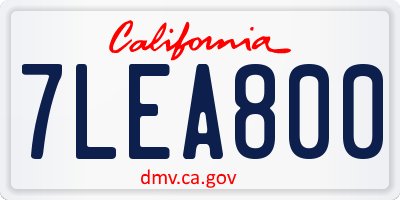 CA license plate 7LEA800