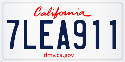 CA license plate 7LEA911
