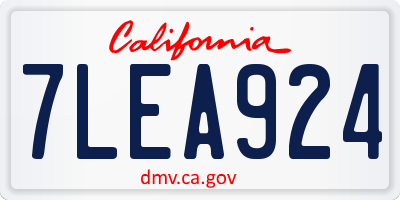 CA license plate 7LEA924