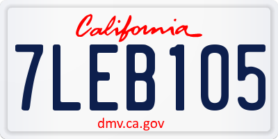 CA license plate 7LEB105