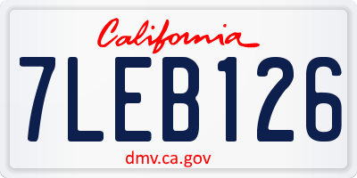CA license plate 7LEB126
