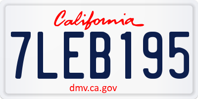 CA license plate 7LEB195