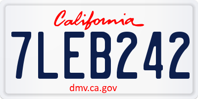 CA license plate 7LEB242