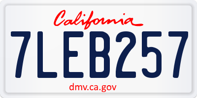 CA license plate 7LEB257