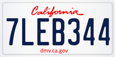 CA license plate 7LEB344