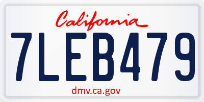 CA license plate 7LEB479