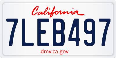 CA license plate 7LEB497