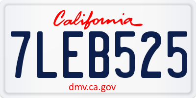 CA license plate 7LEB525