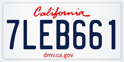 CA license plate 7LEB661