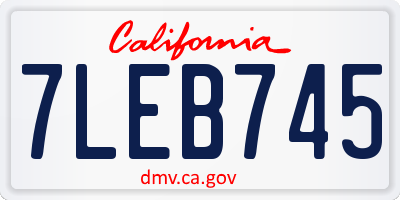 CA license plate 7LEB745