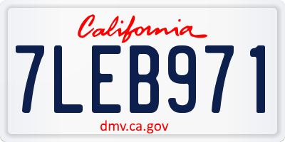 CA license plate 7LEB971