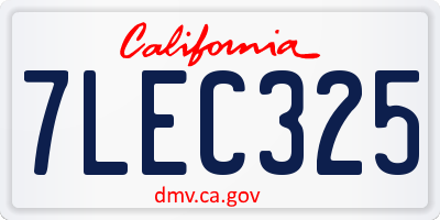 CA license plate 7LEC325