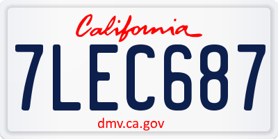 CA license plate 7LEC687