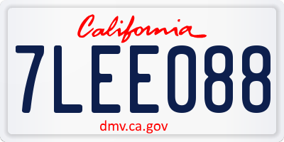 CA license plate 7LEE088