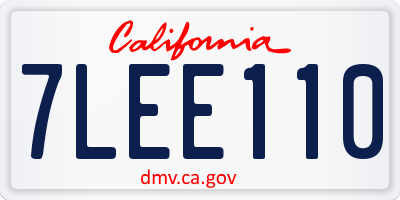 CA license plate 7LEE110