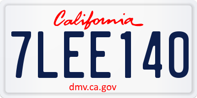 CA license plate 7LEE140