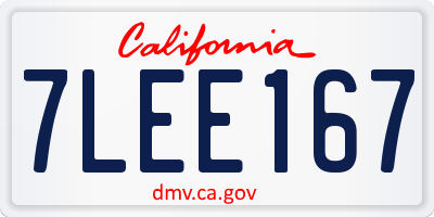 CA license plate 7LEE167