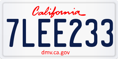 CA license plate 7LEE233