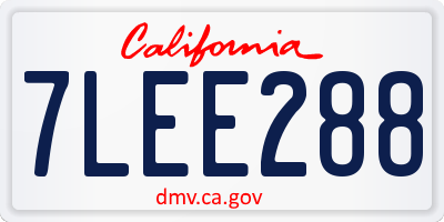 CA license plate 7LEE288