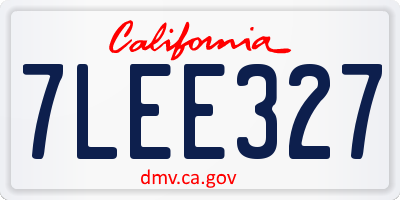 CA license plate 7LEE327