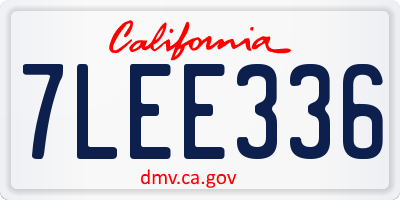 CA license plate 7LEE336