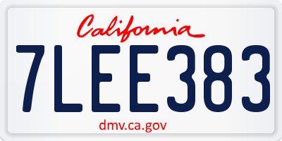 CA license plate 7LEE383