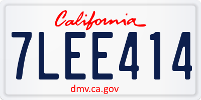 CA license plate 7LEE414