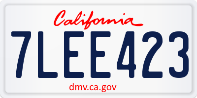 CA license plate 7LEE423