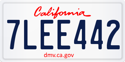 CA license plate 7LEE442