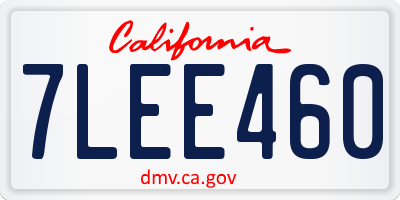 CA license plate 7LEE460