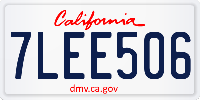 CA license plate 7LEE506