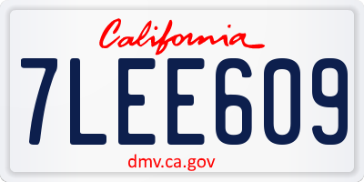 CA license plate 7LEE609