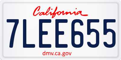 CA license plate 7LEE655