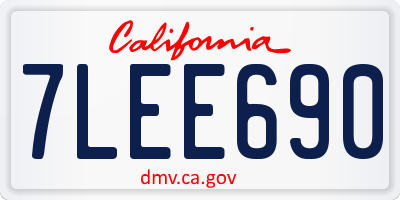 CA license plate 7LEE690