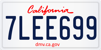 CA license plate 7LEE699