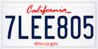 CA license plate 7LEE805