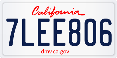 CA license plate 7LEE806