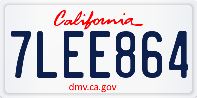 CA license plate 7LEE864