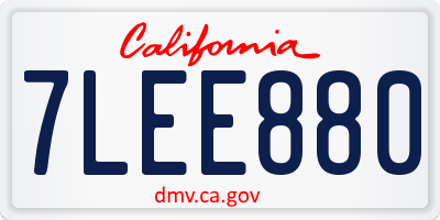 CA license plate 7LEE880
