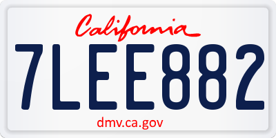 CA license plate 7LEE882
