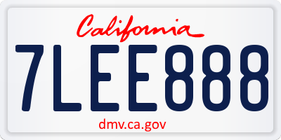 CA license plate 7LEE888
