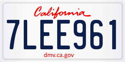 CA license plate 7LEE961