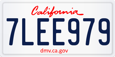 CA license plate 7LEE979
