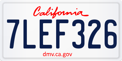 CA license plate 7LEF326