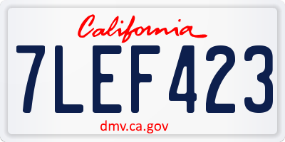 CA license plate 7LEF423