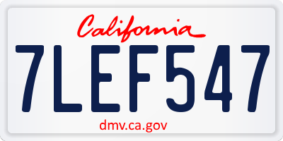 CA license plate 7LEF547